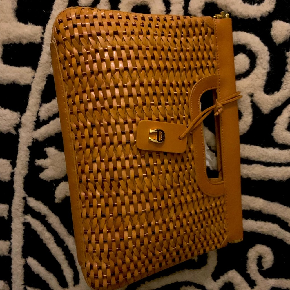 80-90’s Vintage Etienne Aigner Clutch with tags! Cashew in color, RIO Collection